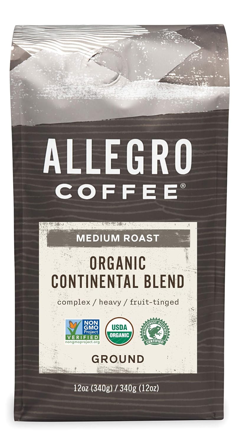 Allegro coffee medium roast organic continental blend coffee bag