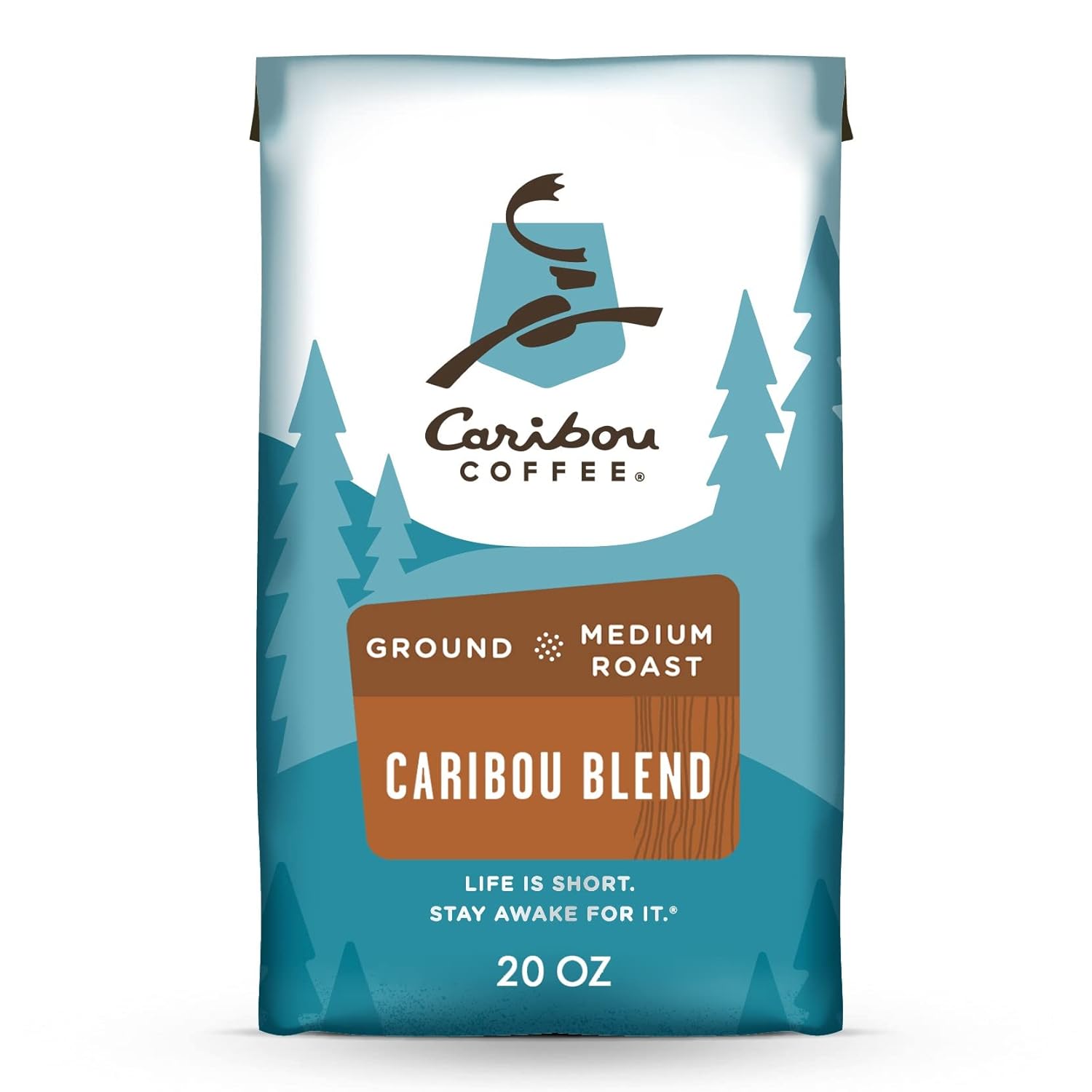 Caribou medium roast coffee ground in bag