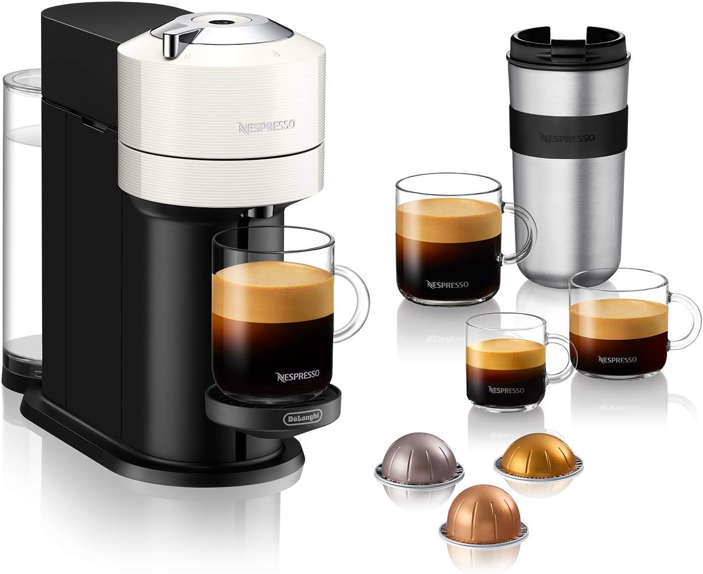 Nespresso vertuo coffee maker with different size brews