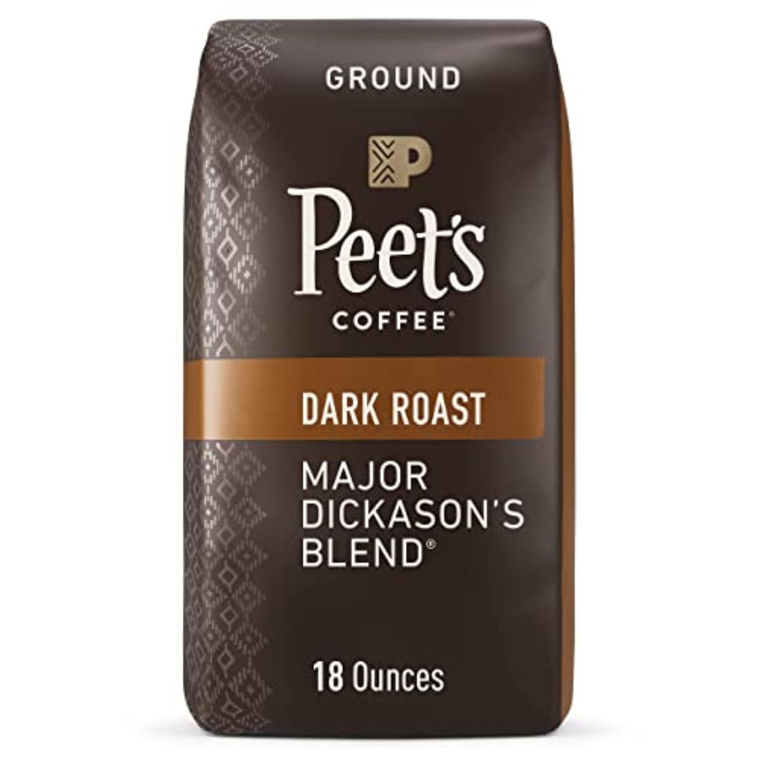 Peet’s dark roast coffee bag major dickersons blend