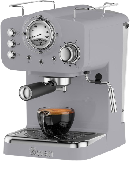 Swan espresso coffee machine with milk frother